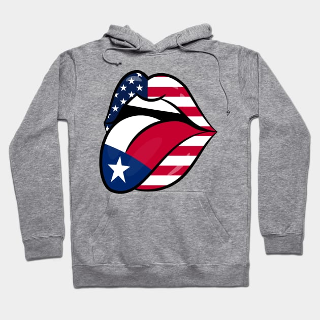 Texas American Flag Mouth Hoodie by ZSONN